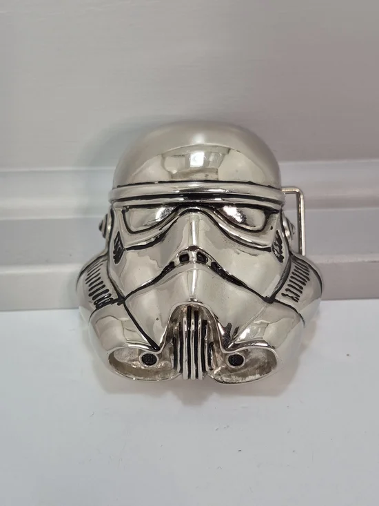 Polished Chrome  Stormtrooper Helmet Belt Buckle
