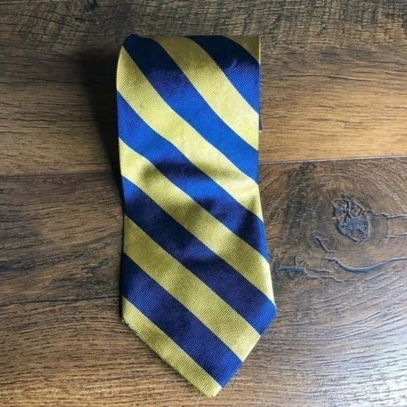 J. Crew‎ Yellow and Blue Handmade Silk Tie