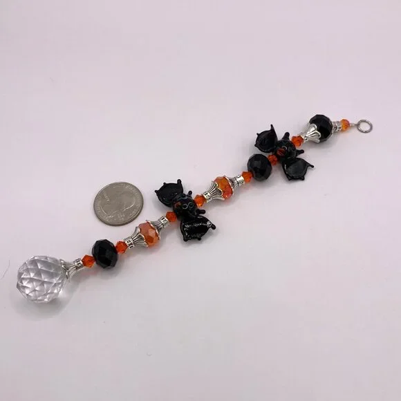 BAT HALLOWEEN Car Rearview Mirror Suncatcher Prism Charm Ornament Gift CC106