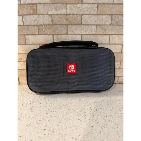 Official Nintendo Switch Deluxe Carrying Case Travel Storage Case Black Red