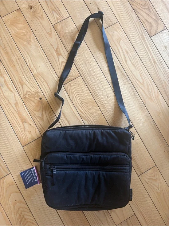 Vera Bradley Black Recycled Cotton Utility Crossbody