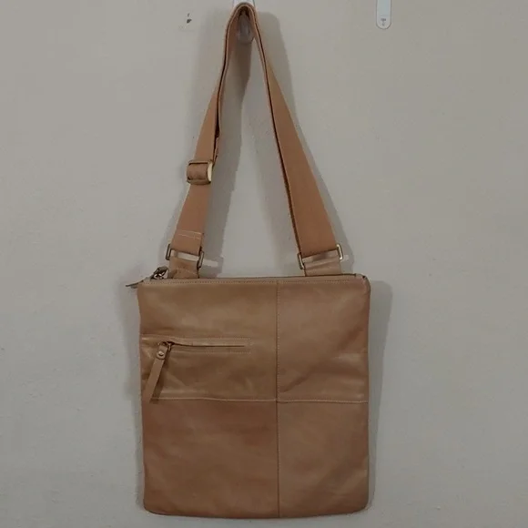 Ameri Leather Messager Bag with Cotton Shoulder Strap