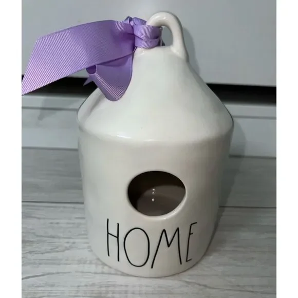 Rae Dunn Artisan Collection WHITE Round HOME Birdhouse NEW