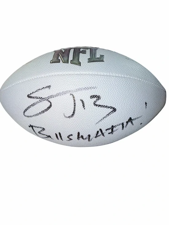 Stevie Johnson Signed Buffalo Bills Football - Inscribed BILLS MAFIA TSE Cert