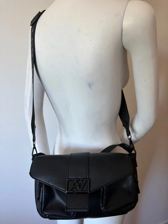 ALDO Black Faux Leather Crossbody Bag