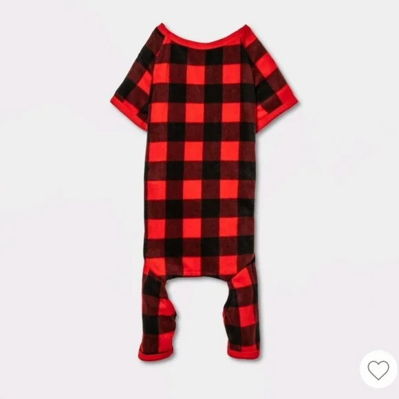 🌼New Red and Black Buffalo Plaid Pet Pajamas/Outfit Size XL
