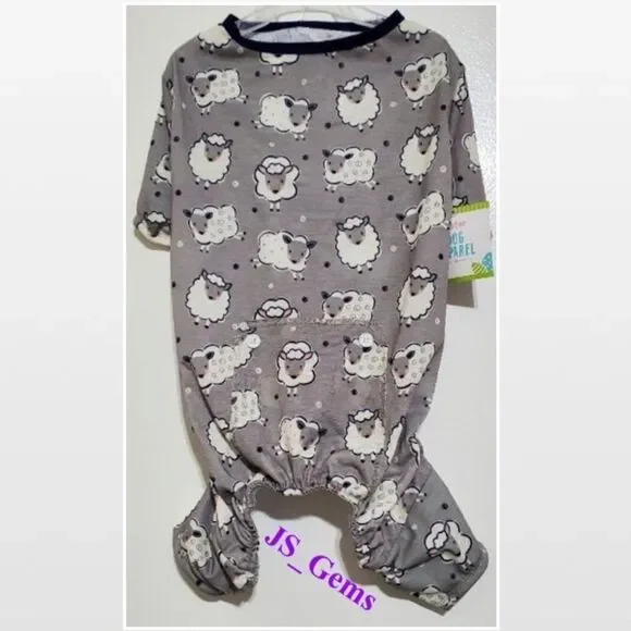 New Pet Dog Grey & White Sheep Cloths Medium Canine Easter Pajamas Clothing NWT