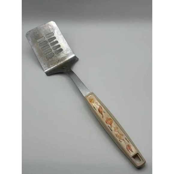 Vintage Ekco USA  Slotted Spatula Flipper Turner Onion Handle Stainless‎