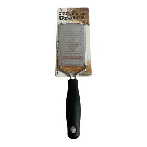 Multi Use Razor Edge Grater Stainless Steel 18/10 Cheese Zester Safety Cover NIB