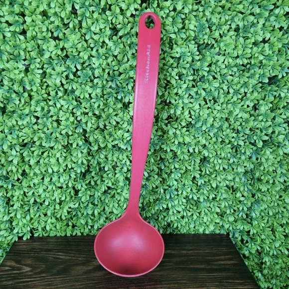 KitchenAid Red Nylon Soup Ladle Heat Resistant Serving Spoon Utensil