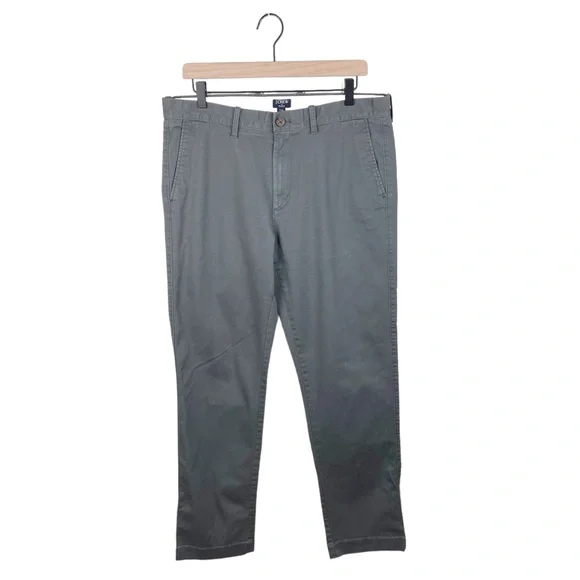 J. Crew Men's Straight Fit Flex Chino Pants Size W34 L34 Grey Cotton H3186