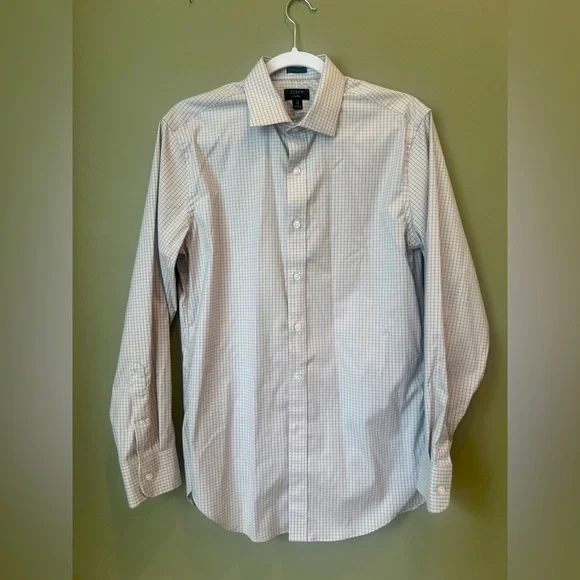 J.Crew Ludlow cotton dress shirt in gray tiny tile Men’s 15/33 Classic fit