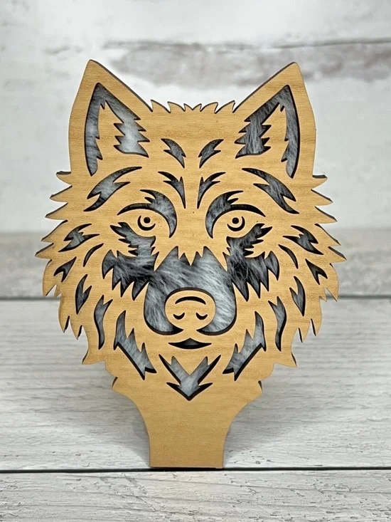 Handcrafted Wolf Night Light. Made in Pacific‎ Northwest.