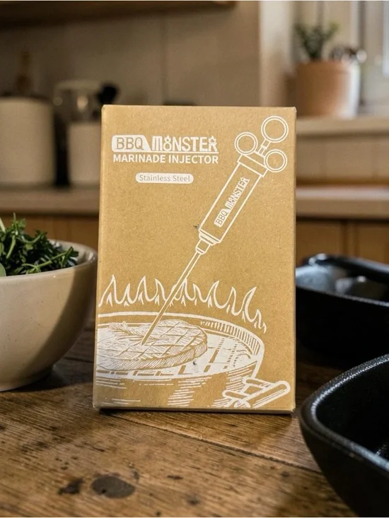 BBQ Monster Stainless Steel Marinade Injector NEW‎