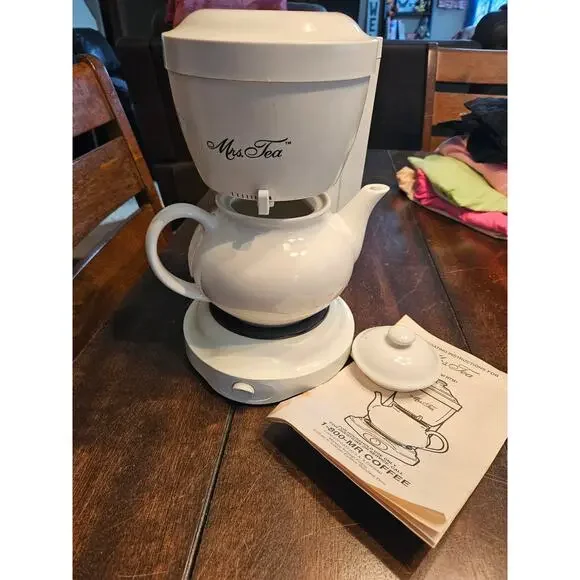 Mrs Tea Hot Tea Maker by Mr Coffee 6 Cup Electric Teapot HTM1 Ceramic Pot & Lid