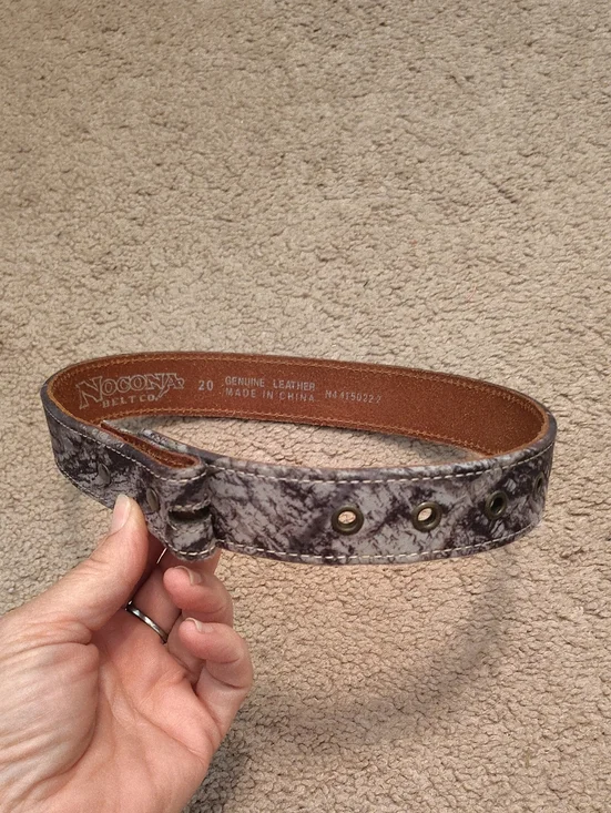 Nocona Camp Leather Belt with Metal Eyelets