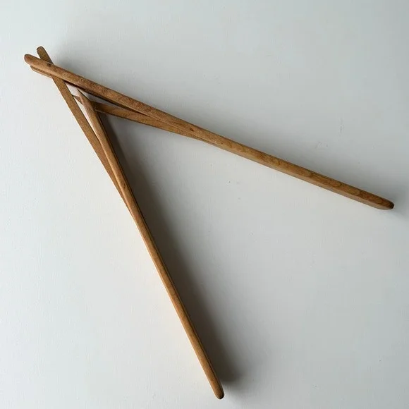 Vintage Folding Wooden Tongs Kitchen Tool Mid-Century Modern Rustic Farmhouse
