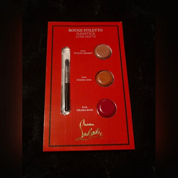 Christian Louboutin Rouge Stiletto Slimstick Lumi Matte Lipstick Sample Card New