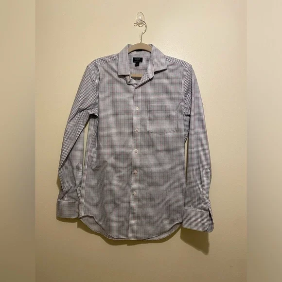 J. Crew THOMSON Blue and White Checkered Button Down Shirt. Size S