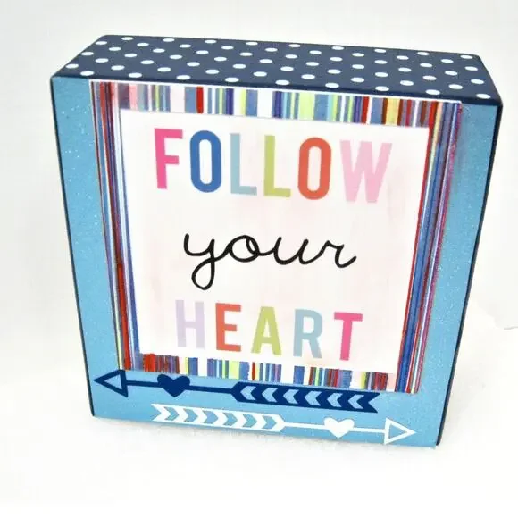 Inspirational Tabletop double Message Box Sign for Home Office Desk Shelf Table