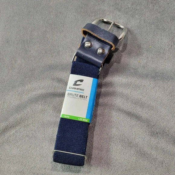 Champro Brute Belt‎ Youth Navy Blue 1.25 Inch Wide Baseball Softball Adjustable