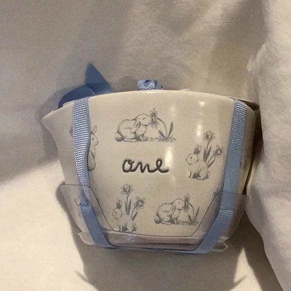 Rae Dunn Easter Blue Bunny Script measuring cups