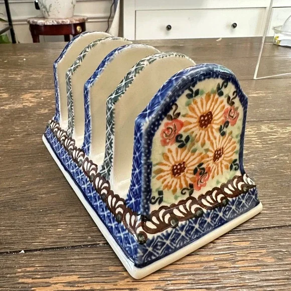 Polish Pottery Toast Holder 6
