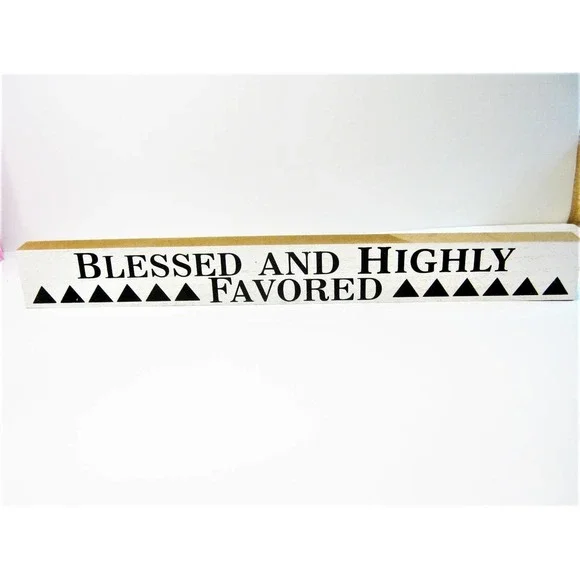 Religious Spiritual Blessed Desk Shelf Nursery Kids Room Home Decor Sign