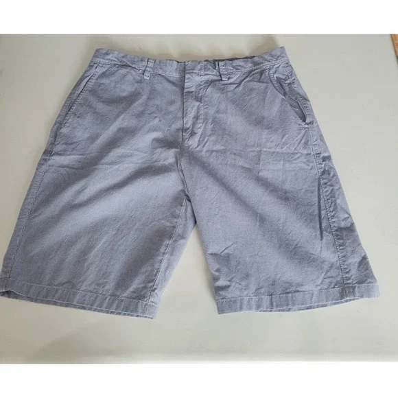 J. Crew Club Shorts Men's 33‎ Blue Chino Flat Front Casual Cotton 11
