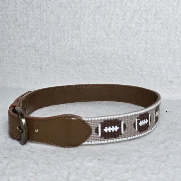 Youth Brown Kids Size Embroidered Football Belt