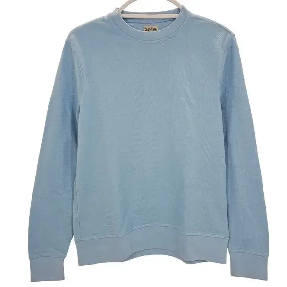 J. Crew Mens size M Long Sleeve Textured Crewneck Sweater Tee Blue BW407 NEW