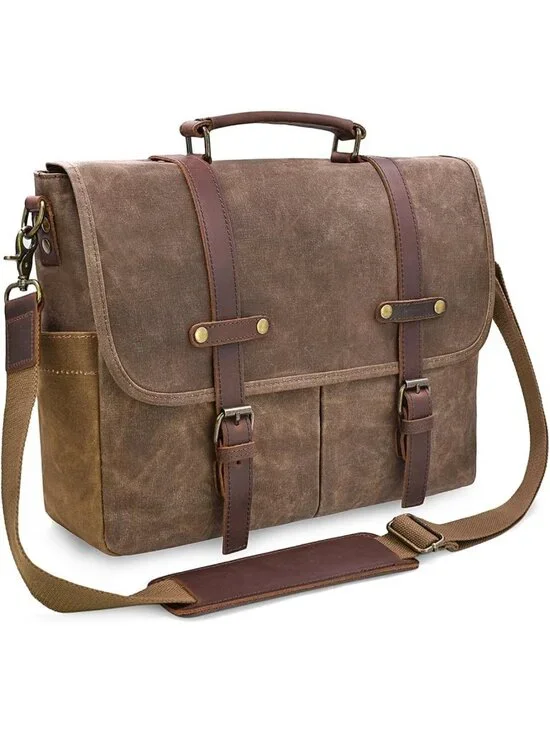 Vintage Waterproof Messenger Bag for 15.6