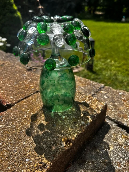 Handmade jeweled glass beaded mosaic glam accent decor