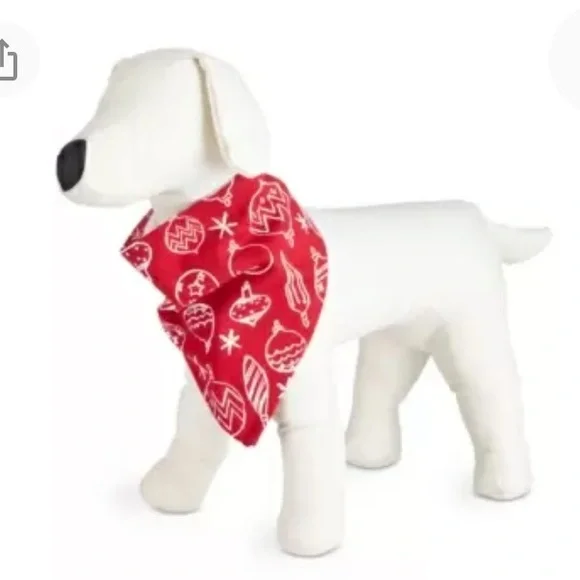 NEW Family PJs Dog Christmas Ornament Bandanna, Red, Large/XL