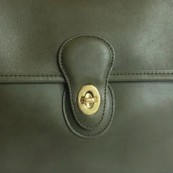 Vintage COACH WILLIS Loden Green Top Handle Turn Lock Bag 9927 COA NWT