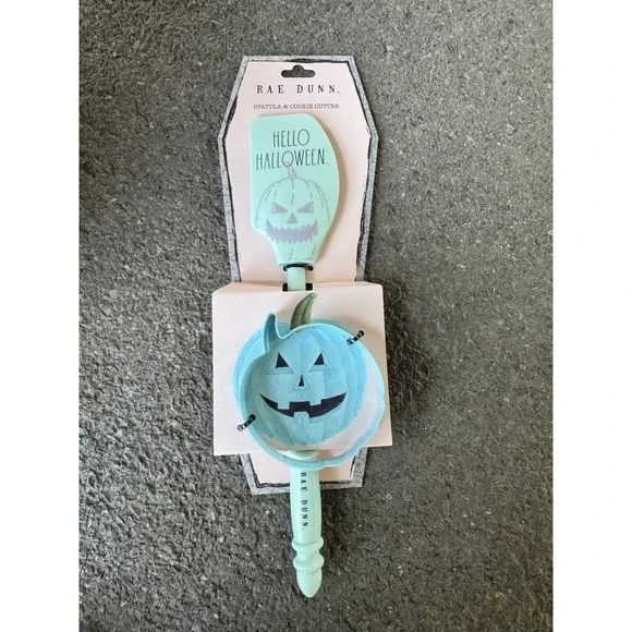 Rae Dunn Hello Halloween Spatula‎ & Cookie Cutter Set Pumpkin Jack New