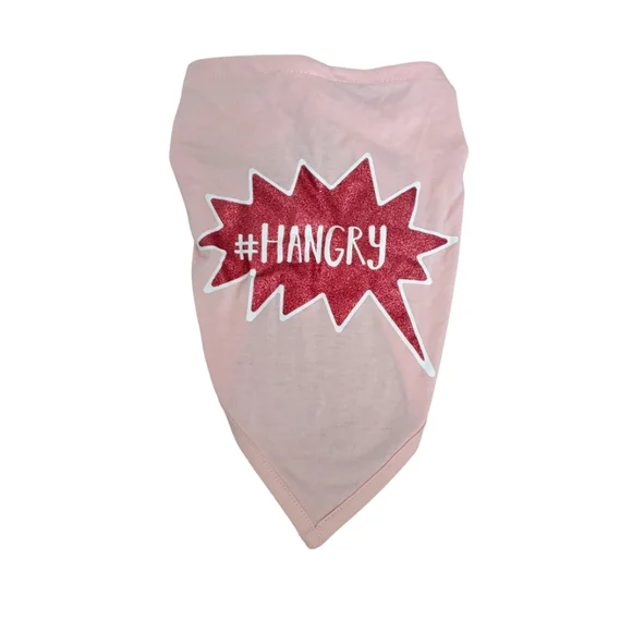 Dog Hangry hashtag bandana,‎ pink, small dog