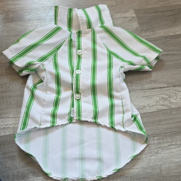 Green Striped Dog Shirt‎
