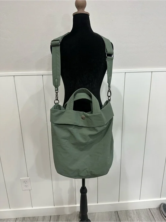 Olive Green Convertible Messenger Tote
