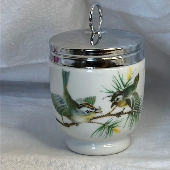 Vintage Royal Worcester Porcelain Egg Coddler Made in England - Screw on Lid