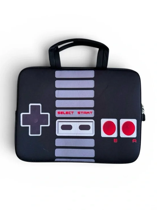 Retro Game Controller Laptop Sleeve iPad Case Travel Tech Black Gray
