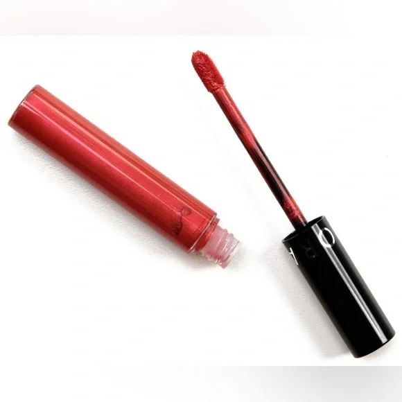 SEPHORA CREAM LIP STAIN METAL 112 RED MAGMA DEEP CORAL RED METALLIC SHIMMER NIB