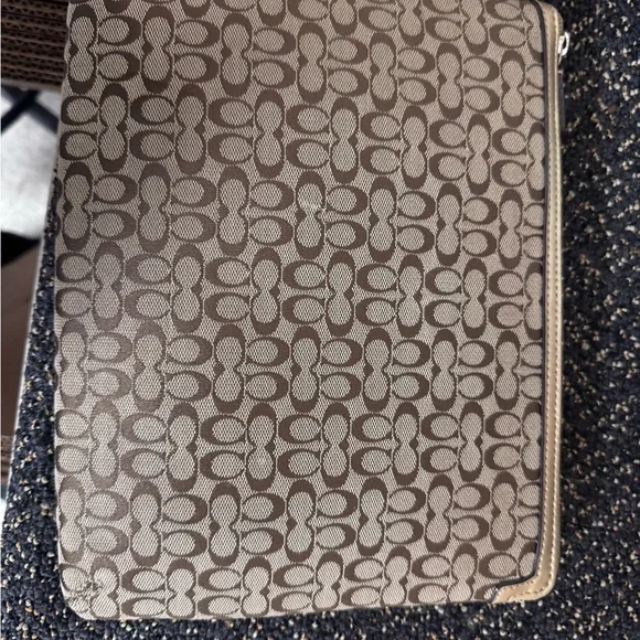 Coach Signature Brown and Tan tablet case