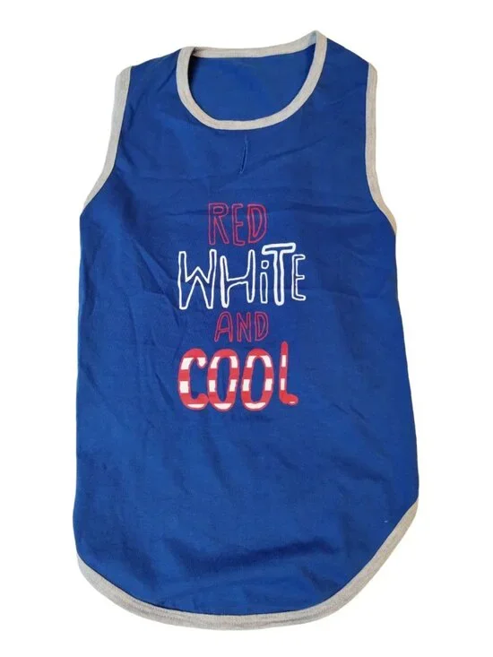 Hotel Doggy Size Large Red White and Cool Pet Tank T-Shirt