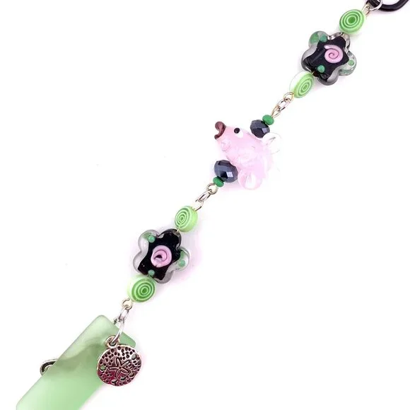 Fish & Flowers Pink Black Lime Green Ocean Life Beach Car Charm Suncatcher CC127