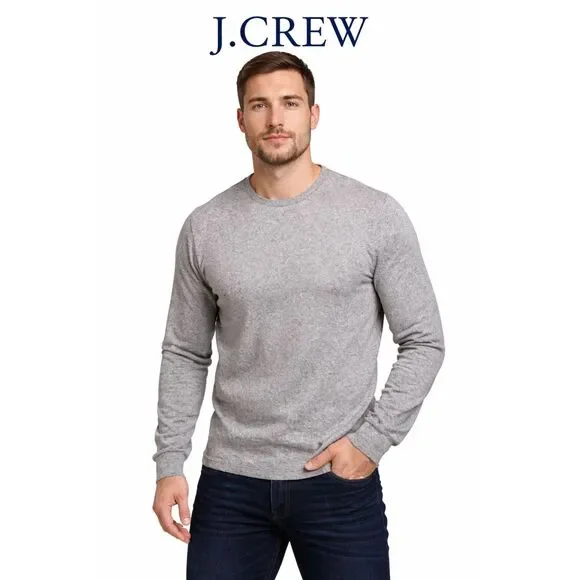 J.Crew Cashmere Crewneck Sweater Gray XXL Classic Minimalist Luxury