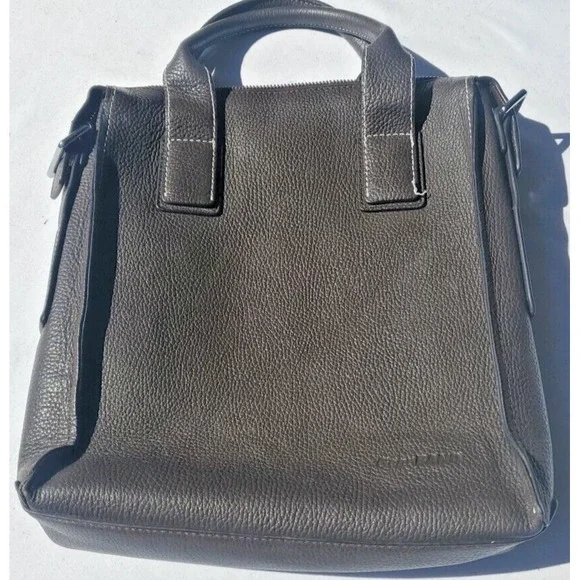 Gear Band Mens Leather Brown Bag Satchel Messenger Bag zip‎