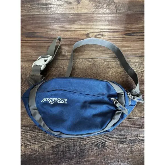 Vintage JanSport Small Waist Fanny Hip Pack Blue Canvas *Great Condition*