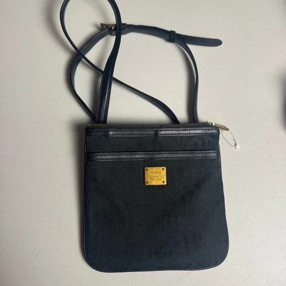 Lauren Ralph Lauren Vintage small Black Messenger Bag‎ with Gold Crossbody