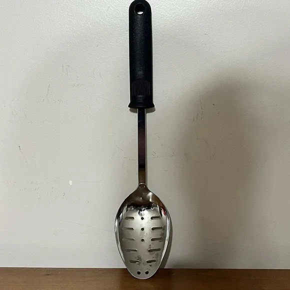Ekco Slotted Cooking Spoon‎ Black Handle 12-Inches Long